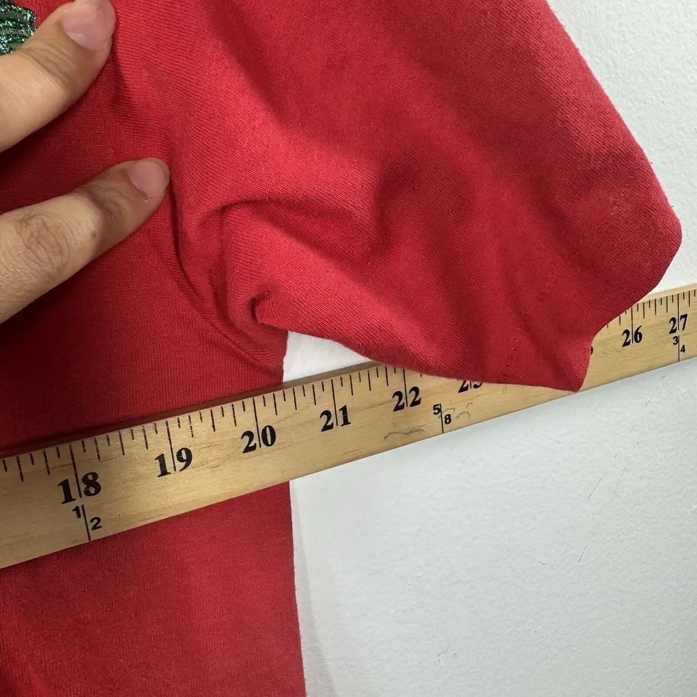 Fruit of the Loom Vintage L Christmas Shirt - Red Plaid Ribbon Bow - Made in USA